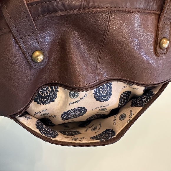 Lucky Brand | Brown Leather Patchwork Crossbody / Tote Bag - Picture 9 of 16